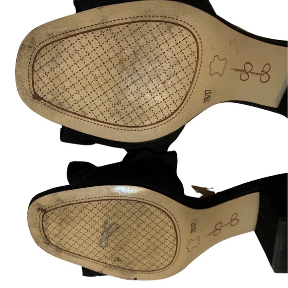 Jessica Simpson Black Sandals, Suede, Block Heel. - Picture 2 of 3